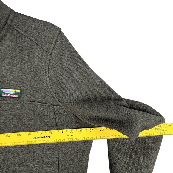LL Bean Womens L Olive Green Snap Up Fleece Jacket Pullover Long Sleeve Sweater - Picture 11 of 16